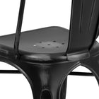 Flash Furniture Distressed Black Metal Indoor-Outdoor Stackable Chair-Drain Holes in Seat
