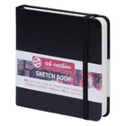 Talens Art Creation Hardbound Sketchbook - 4.7" x 4.7 " - Square Black Cover - 80 Pages-Black hard cover sketchbook featuring ivory artist quality paper