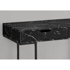 Monarch Specialties 7552 48" Computer Desk - Black Marble-Look/Black Metal-Finished on all sides for flexible placement anywhere in a home office