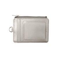 Staples ID Card Wallet with Zipper Pouch - 5-Slots - Silver-Capable of storing up to 5 cards, badges, and IDs, includes a zipper pouch to store coins and other small items