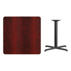Flash Furniture 36'' Square Laminate Table Top, Mahogany with 30'' x 30'' Table-Height Base (XUMA3636T3030)-Mahogany Laminate Top