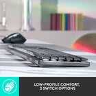 Logitech MX Mechanical Wireless Illuminated Performance Keyboard - Clicky-Smart illumination: Backlit keys light up the moment your hands approach the cordless keyboard and automatically adjust to suit changing lighting conditions