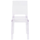 Flash Furniture Ghost Chair with Square Back in Transparent Crystal-Classic Style Accent Chair