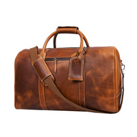 Tolredo Kratos Leather Travel Duffel - Brown-100% full grain premium leather, handcrafted using ethically sourced leather