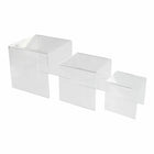 Eddie's Acrylic Small Square Risers - Clear - Set of 3 - 3 Sets/Pack-Display Risers