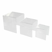 Eddie's Acrylic Small Square Risers - Clear - Set of 3 - 3 Sets/Pack-Display Risers