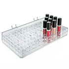 Azar Displays 15/16" 48 Round Slot Mascara/Wand Tray For Pegboard, Slatwall/Counter Top, Clear, 2 Pack (225582)-2"H x 12"W x 7-1/2"D
