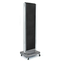 Azar Displays Pegboard Floor Stand, Revolving Base, 60" x 16", Black (700258-BLK)-Black acrylic