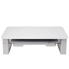 Quartet Desktop Glass Monitor Riser - White-White