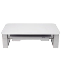 Quartet Desktop Glass Monitor Riser - White-White