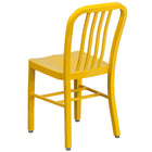 Flash Furniture Commercial Grade Metal Indoor-Outdoor Chair - Yellow-Ergonomic Contoured Seat
