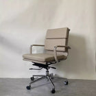 Plata Import Paco Office Chair PU Leather Low Back Foam Metal Frame - Grey-Seat 20" W x 23 D; Back 20" H