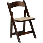 Flash Furniture HERCULES Fruitwood Wood Folding Chair with Vinyl Padded Seat - 4 Pack-Set of 4 Wood Folding Chairs