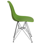 Flash Furniture Elon Series Green Plastic Chair with Chrome Base-Back Width: 11'' - 16''