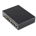 StarTech Industrial 6 Port Gigabit Ethernet Switch with DIN Connector/Mountable-FIBER & PoE: Industrial 6 Port Gigabit Ethernet Switch IEEE 802.3af (PoE) or 802.3at (PoE+) 30W max per 4x PoE ports PSE + 2 x open SFP slots, Use with devices like cameras, sensors, wi-fi Aps