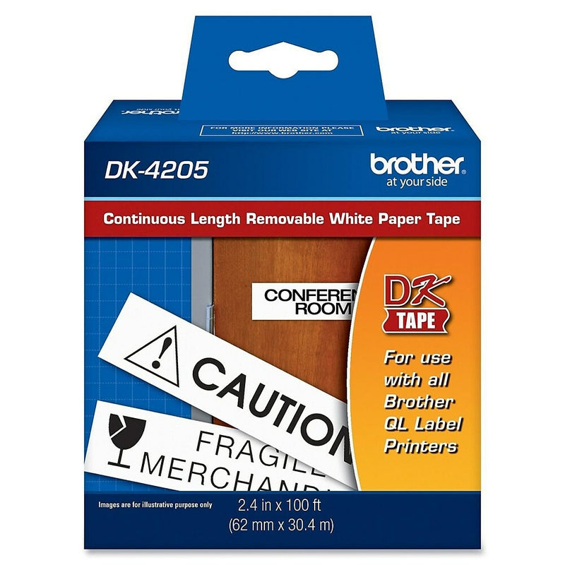 Brother Dk4205 Removable Continuous Paper Label Tape - 2.4