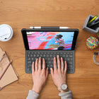Logitech Slim Folio Wireless Keyboard Case for iPad (7th, 8th, & 9th generation) - Graphite-10" L x 7.24" W x 0.82" H