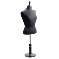 Eddie's Hang-Up Display Ltd. Female Blouse Form, Neck Block, Short Base, Black Jersey, Adjustable (154026)-These blouse forms make pinning garments simple for super easy displays