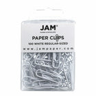JAM Paper Colored Standard 1" Paper Clips - White - 2 Packs of 100-Color: White