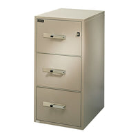 Gardex Classic Fire-Resistant File, 3-Drawer, Vertical, Letter, Beige, 41H x 16 3/4W x 31D (GXGF-300-12-BE)-UL-certified fire resistant vertical 3-drawer 31"D, letter
