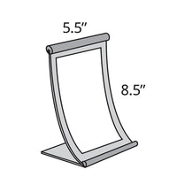 Azar Displays 8.5" x 5.5" Curved Counter Metal Sign Holder (300881)-Used to display graphics