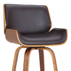 Armen Living Tyler 30" Mid-Century Swivel Bar-Height Bar Stool - Brown-Assembly Required