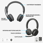 Logitech Zone 950 Premium Noise Canceling Headset with Hybrid ANC - Graphite-Style and Comfort: Lightweight, breathable materials and modern design make Zone 950 a comfortable headset that you can wear for hours, mic boom works equally on the left or right