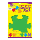 Trend Enterprises 1 - 4 Grade Classic Accents Puzzle Pieces, 108 Pack (T-10906)-Blue, red, yellow, green, orange, purple
