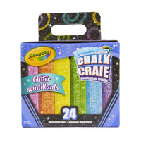 Crayola Glitter Chalk - 24 Pack-Crayola Chalk Set: Features 24 Glitter Chalk Sticks In Bright Colours With Special Glitter Effects