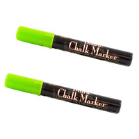 Marvy Uchida Broad-Point Liquid Chalk Markers - Erasable - Dustless - Lime Green - 2 Pack-Colour: Lime Green