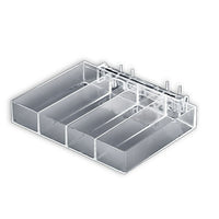 Azar Displays 4 Compartment Tray For Pegboard/Slat Wall, 2 Pack (225544)-Use this tray on pegboard, slat wall or counter top
