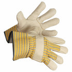 Forcefield Grain Leather Work Glove with Safety Cuff-One-Piece Leather Palm, Economy Grade