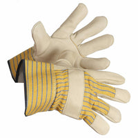 Forcefield Grain Leather Work Glove with Safety Cuff-One-Piece Leather Palm, Economy Grade