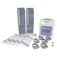 uPunch Calculating Punch Clock With Cards, Keys, Rack & Ribbons-Calculating Time Clock. Grey Clock.
