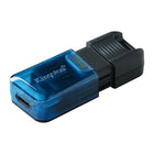 Kingston DataTraveler 80 M 64 GB USB-C Flash Drive - Blue/Black-Easy-to-use moving cap for connector protection when not in use