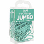 JAM Paper Colored Jumbo 2" Paper Clips - Teal - 2 Packs of 75-Quantity: 2/pack ( 75 per box )