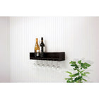 nexxt FN00398-0INT Claret Wine Bottle and Glass Holder Wall Shelf, 21" x 4.25", Black-Product dimensions: 4.5" H x 22" W x 5" D; maximum weight capacity: 15 lbs