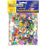Chenille Kraft Assorted Sequins And Spangles, 3 Pack (CK-6114)-Colourful and sparkly embellishments in assorted colours for arts and crafts