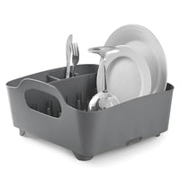 Umbra Tub Dish Rack, Charcoal (330590-149)-Tub all-in-one, self-draining dish drying rack by Umbra
