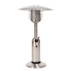 Legacy Table Top Propane Patio Heater - Stainless Steel-The body is made from Stainless Steel with a Nickle Plated Safety Cage. The top is attached with a sturdy aluminum pole (Dia.: 1.9" x 22.8"(H)) and runs off a 1lb propane cylinder