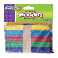 Chenille Craft Bright Hues Jumbo Craft Sticks, 600 Pack (CK-367602)-Type:Craft Kit