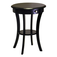 Winsome Sasha Round Accent Table, Black-Elegantly simple, this end table. Its curved, smooth design blends well with any style of room d&eacute;cor.  Assembly Required