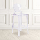 Flash Furniture Ghost Barstool with Tear Back - Transparent Crystal-Footrest
