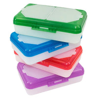 Filemode Pencil Box with Organizer - Assorted Colours - 8 Pack-Pencil Box with top storage