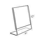 Azar Displays 12" x 9" L-Shape Acrylic Sign Holder, Clear, 10 Pack (112712)-Plastic frame is constructed of clear 0.100" thick acrylic that allows for easy viewing
