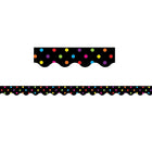 Teacher Created Resources P-12th Grades Scalloped Bulletin Board Border Trim, Multi Colour Dots, 108 Pack (TCR4648)-Colour: Black, multiColour