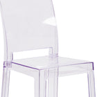 Flash Furniture Ghost Barstool with Square Back - Transparent Crystal-Protective Plastic Floor Glides