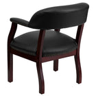 Flash Furniture Black Vinyl Luxurious Conference Chair with Accent Nail Trim-Open Back Design