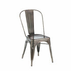 Plata Import Tolix Armless Metal Chairs - Gunmetal - 2 Pack-High back