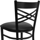Flash Furniture HERCULES Series Black "X" Back Metal Restaurant Barstool - Black Vinyl Seat-2.5'' Thick Foam Padded Seat